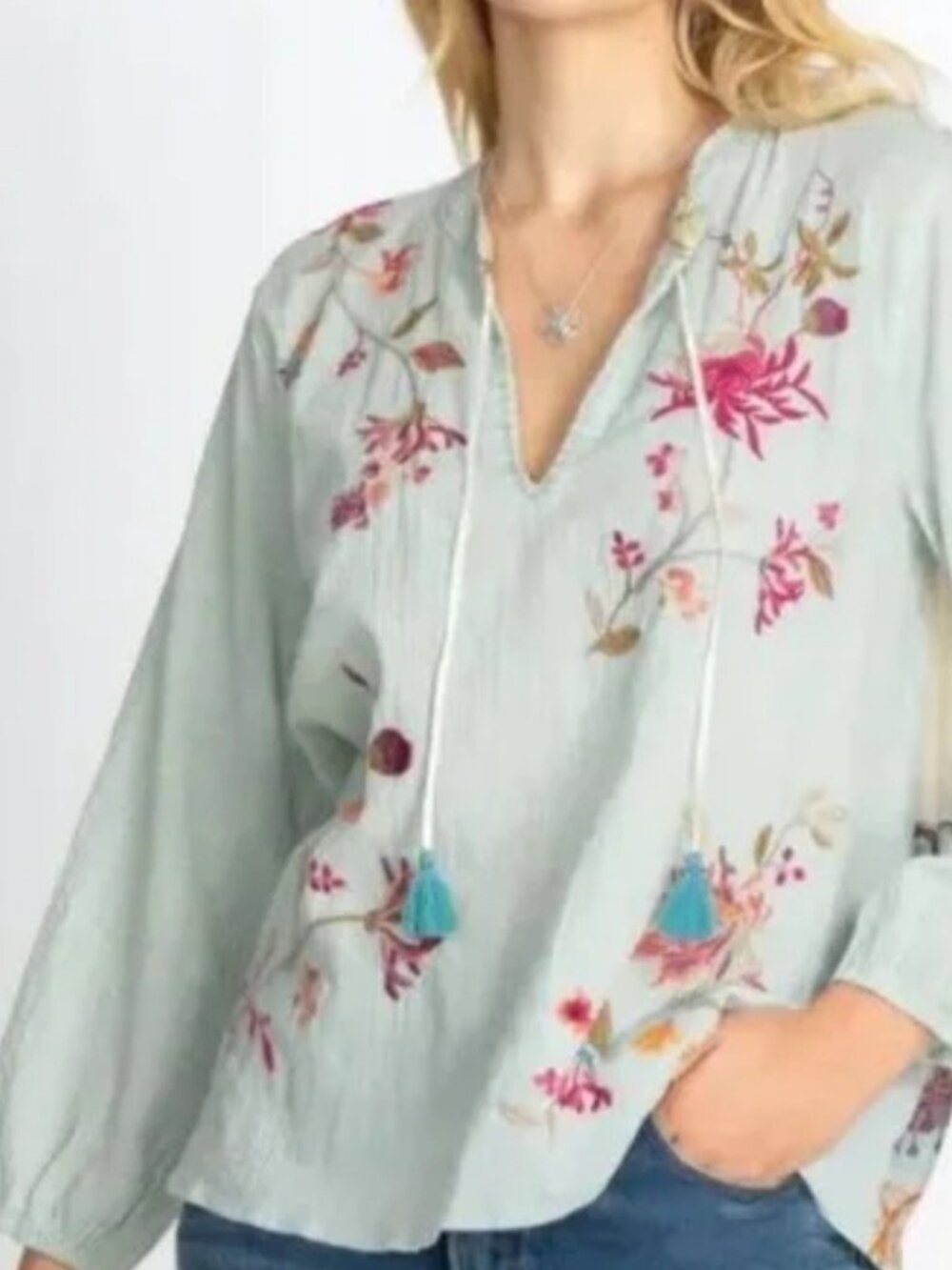 Johnny Was Viviana Effortless Scarf Blouse